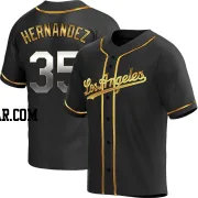 Teoscar Hernandez Men's Los Angeles Dodgers Black Golden Replica Alternate Jersey