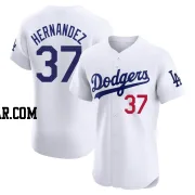 Teoscar Hernandez Men's Los Angeles Dodgers White Elite Home Jersey