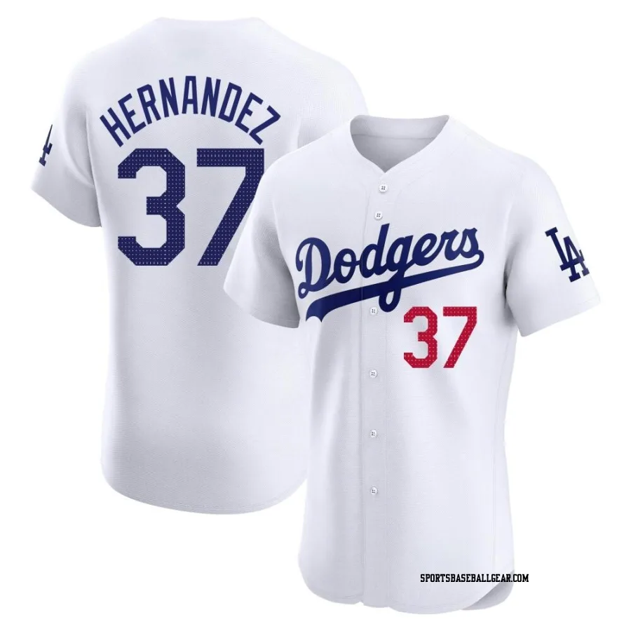 Teoscar Hernandez Men's Los Angeles Dodgers White Elite Home Jersey