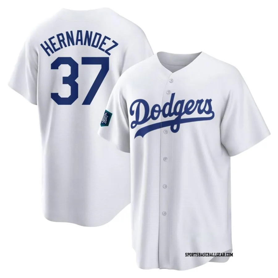 Teoscar Hernandez Men's Los Angeles Dodgers White Replica 2024 World Tour Seoul Series Home Jersey