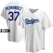 Teoscar Hernandez Men's Los Angeles Dodgers White Replica Home Jersey