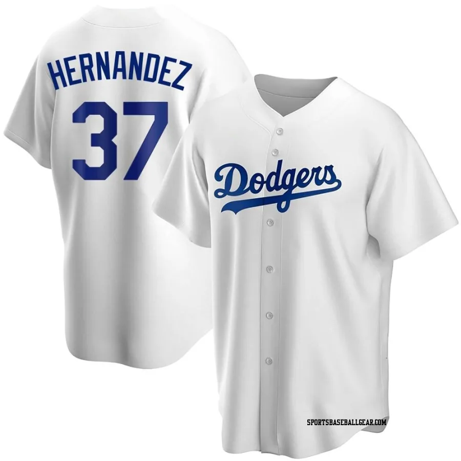 Teoscar Hernandez Men's Los Angeles Dodgers White Replica Home Jersey