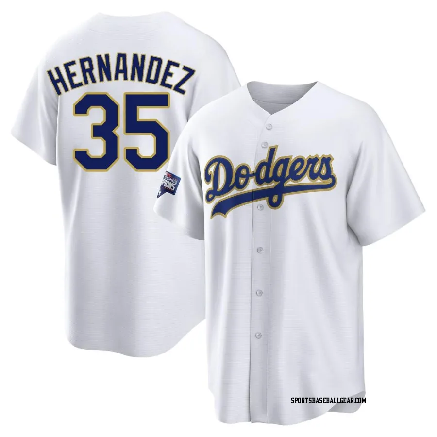 Teoscar Hernandez Men's Los Angeles Dodgers White/Gold Replica 2021 Gold Program Player Jersey