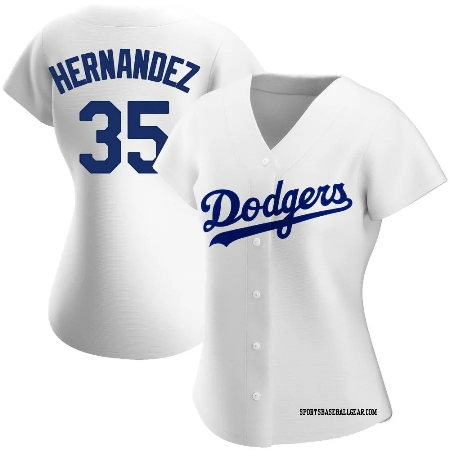 Teoscar Hernandez Women's Los Angeles Dodgers White Authentic Home Jersey