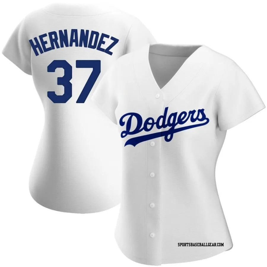 Teoscar Hernandez Women's Los Angeles Dodgers White Authentic Home Jersey