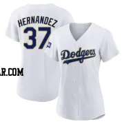 Teoscar Hernandez Women's Los Angeles Dodgers White/Gold Replica 2021 Gold Program Player Jersey