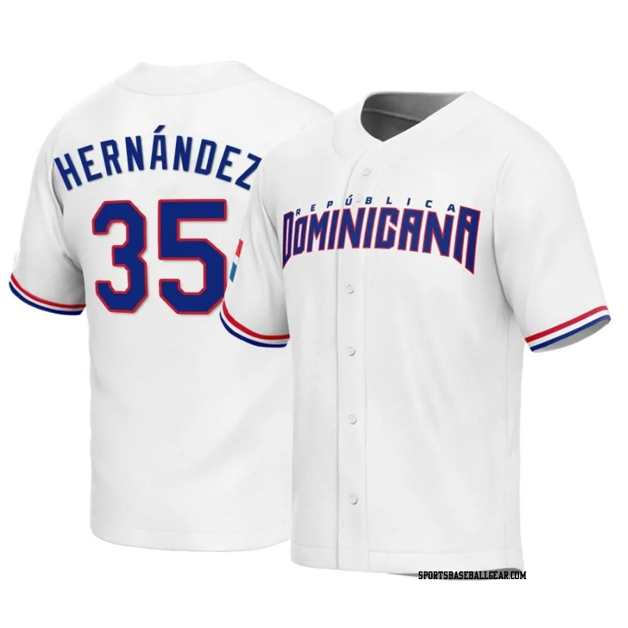 Teoscar Hernandez Youth Dominican Republic Baseball White Replica 2023 World Baseball Classic Jersey