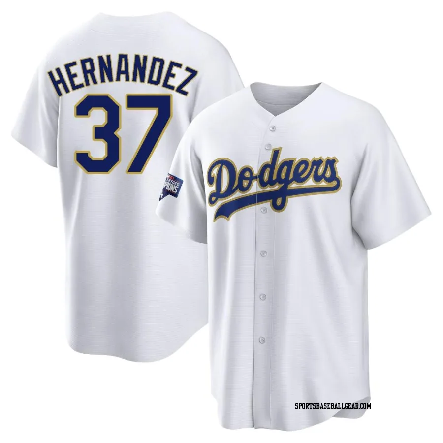 Teoscar Hernandez Youth Los Angeles Dodgers White/Gold Replica 2021 Gold Program Player Jersey