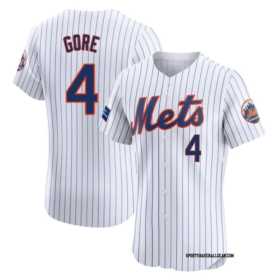 Terrance Gore Men's New York Mets White Elite Home Patch Jersey