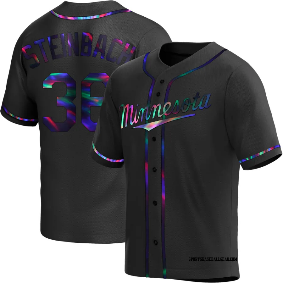 Terry Steinbach Men's Minnesota Twins Black Holographic Replica Alternate Jersey