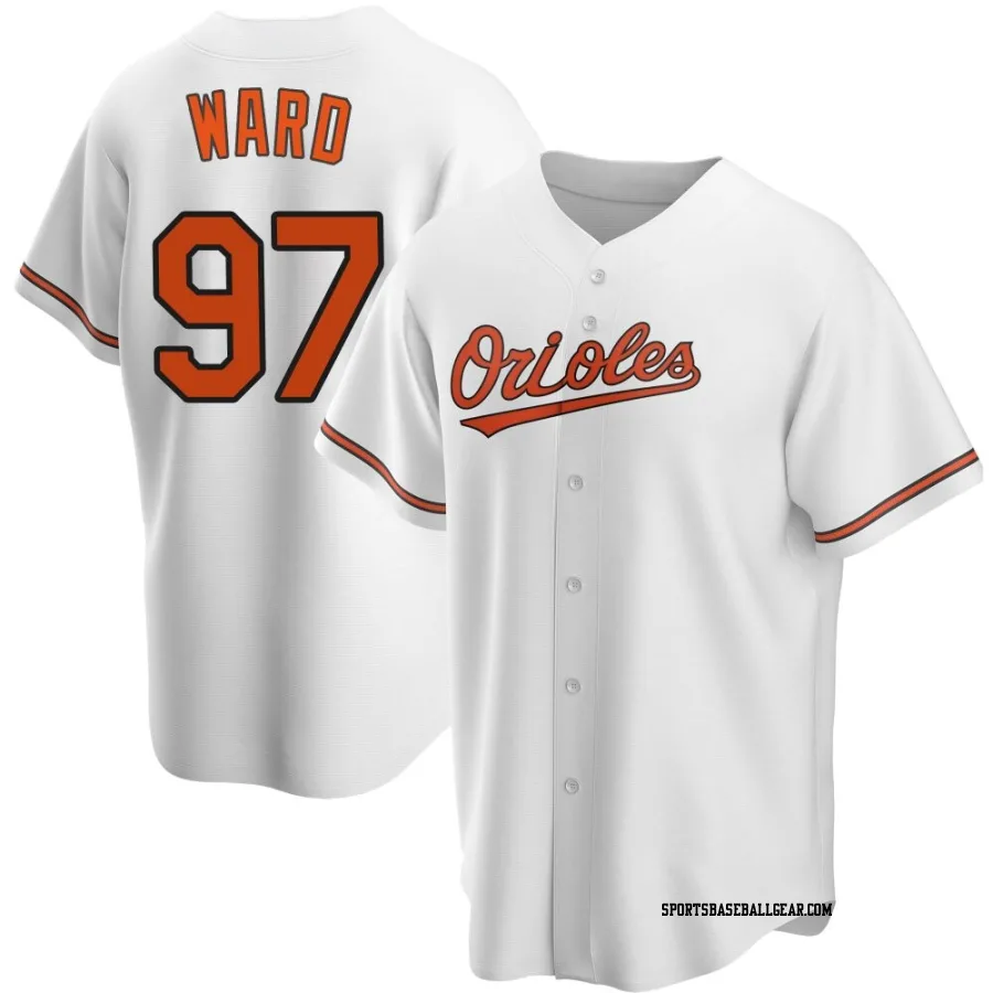 Thaddeus Ward Men's Baltimore Orioles White Replica Home Jersey