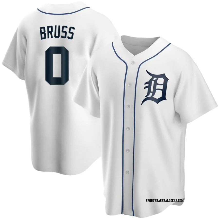 Thomas Bruss Men's Detroit Tigers White Replica Home Jersey