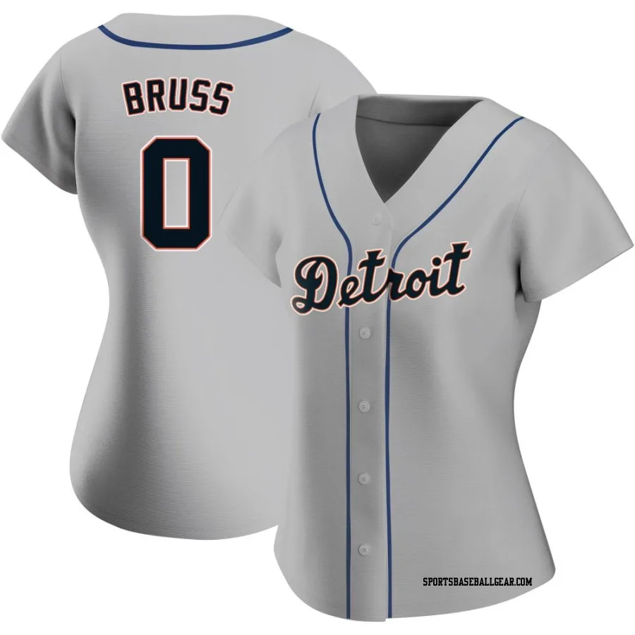 Thomas Bruss Women's Detroit Tigers Gray Authentic Road Jersey