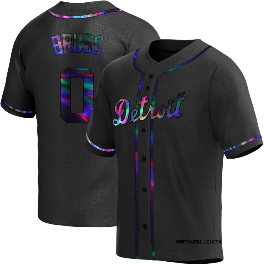 Thomas Bruss Youth Detroit Tigers Black Holographic Replica Alternate Jersey