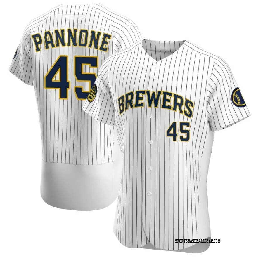 Thomas Pannone Men's Milwaukee Brewers White Authentic Alternate Jersey