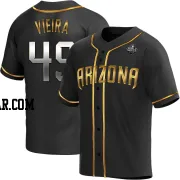 Thyago Vieira Men's Arizona Diamondbacks Black Golden Replica Alternate 2023 World Series Jersey