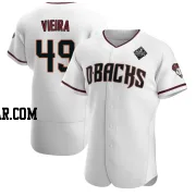 Thyago Vieira Men's Arizona Diamondbacks White Authentic Crimson Home 2023 World Series Jersey