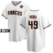 Thyago Vieira Men's Arizona Diamondbacks White Replica Home 2023 World Series Jersey