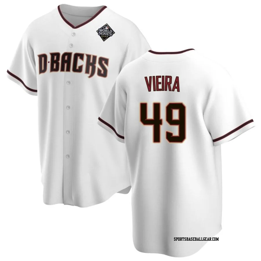 Thyago Vieira Men's Arizona Diamondbacks White Replica Home 2023 World Series Jersey