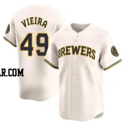 Thyago Vieira Men's Milwaukee Brewers Cream Limited Home Jersey