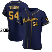 Thyago Vieira Men's Milwaukee Brewers Navy Authentic Alternate Jersey