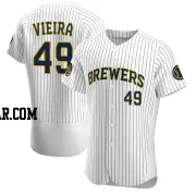 Thyago Vieira Men's Milwaukee Brewers White Authentic Alternate Jersey