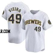 Thyago Vieira Men's Milwaukee Brewers White Limited Alternate Jersey