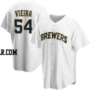 Thyago Vieira Men's Milwaukee Brewers White Replica Home Jersey