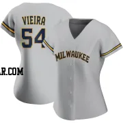 Thyago Vieira Women's Milwaukee Brewers Gray Authentic Road Jersey