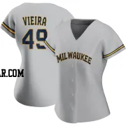 Thyago Vieira Women's Milwaukee Brewers Gray Authentic Road Jersey