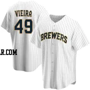 Thyago Vieira Youth Milwaukee Brewers White Replica Home Jersey