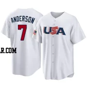 Tim Anderson Men's Chicago White Sox White Replica USA Baseball 2023 World Baseball Classic Jersey