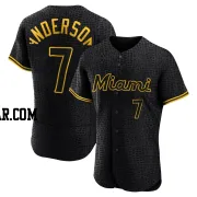 Tim Anderson Men's Miami Marlins Black Authentic Snake Skin City Jersey