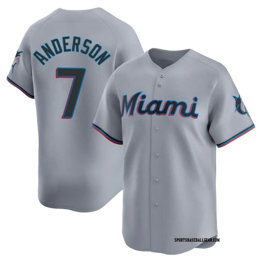 Tim Anderson Men's Miami Marlins Gray Limited Road Jersey