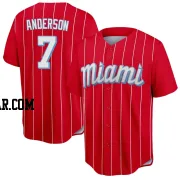 Tim Anderson Men's Miami Marlins Red Replica 2021 City Connect Jersey