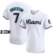 Tim Anderson Men's Miami Marlins White Elite Home Patch Jersey