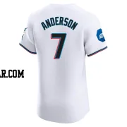 Tim Anderson Men's Miami Marlins White Elite Home Patch Jersey