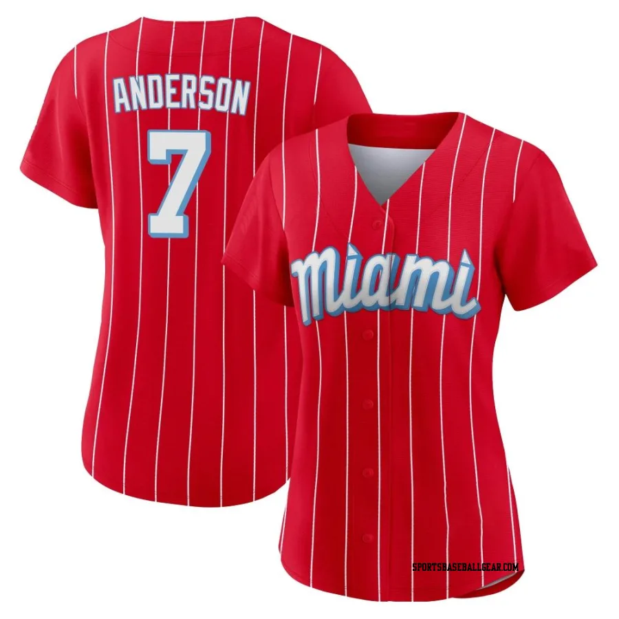 Tim Anderson Women's Miami Marlins Red Replica 2021 City Connect Jersey