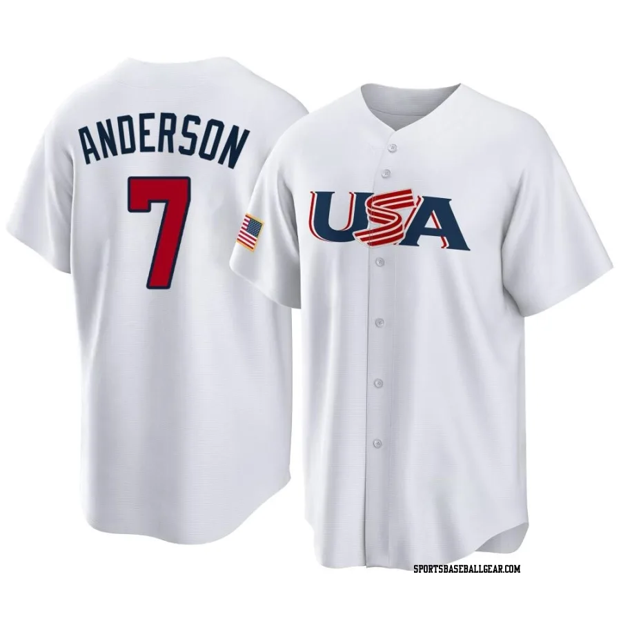 Tim Anderson Youth Chicago White Sox White Replica USA Baseball 2023 World Baseball Classic Jersey