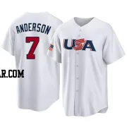 Tim Anderson Youth USA Baseball White Replica 2023 World Baseball Classic Jersey