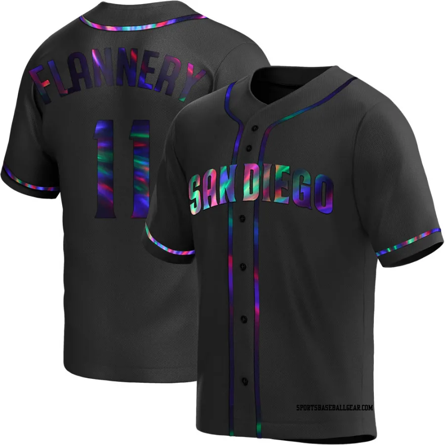 Tim Flannery Men's San Diego Padres Black Holographic Replica Alternate Jersey