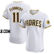 Tim Flannery Men's San Diego Padres White Elite Home Patch Jersey