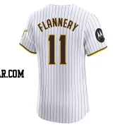 Tim Flannery Men's San Diego Padres White Elite Home Patch Jersey