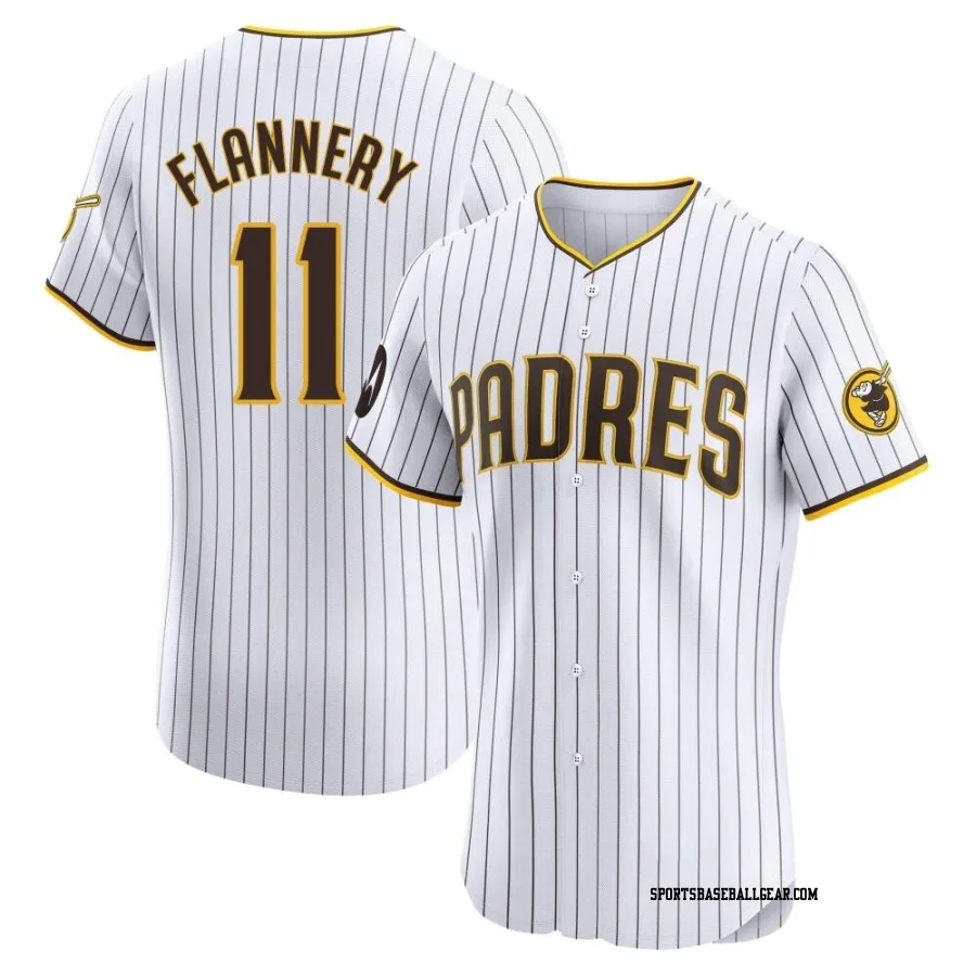 Tim Flannery Men's San Diego Padres White Elite Home Patch Jersey