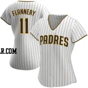 Tim Flannery Women's San Diego Padres White/Brown Authentic Home Jersey