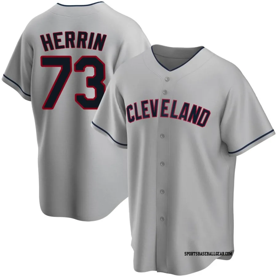 Tim Herrin Men's Cleveland Guardians Gray Replica Road Jersey