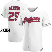 Tim Herrin Men's Cleveland Guardians White Authentic Home Jersey