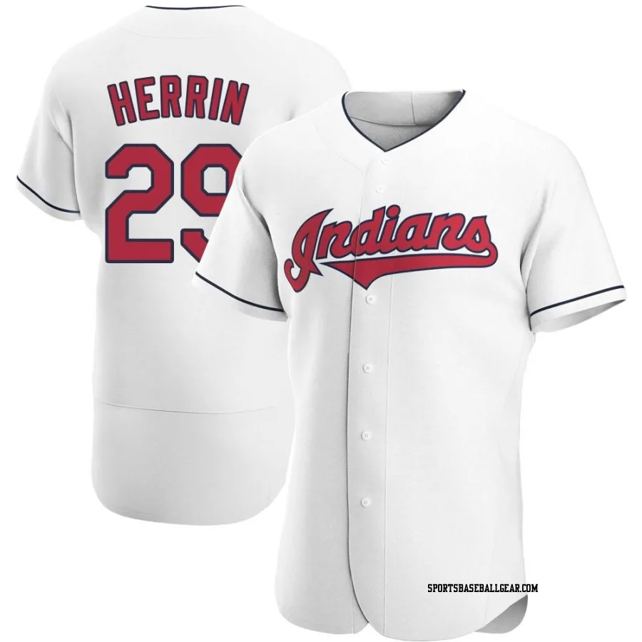 Tim Herrin Men's Cleveland Guardians White Authentic Home Jersey