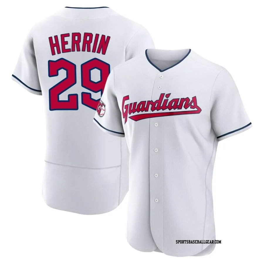 Tim Herrin Men's Cleveland Guardians White Authentic Home Jersey