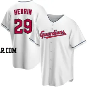 Tim Herrin Men's Cleveland Guardians White Replica Home Jersey